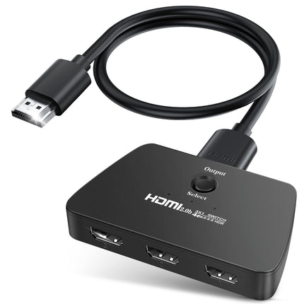 NEWCARE HDMI-lüliti 3 sisse ja 1 välja koos 2,6 jala pikkuse HDMI-kaabliga, 4K@60Hz HDMI-lüliti, 3-pordiline HDMI-jaotur, mis toetab Dolby Atmos HDR10-t