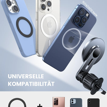 Lamicall MagSafe'i autokinnituse jaoks, mobiiltelefonihoidik autosse - [2025 klaasplaat] universaalne mobiiltelefonihoidik automagnetiga, tugev magnetiline auto õhutusava kinnitus iPhone 16 15 14 13 12 Pro Max nutitelefonile