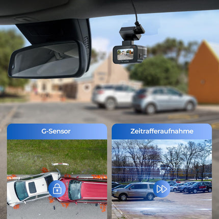 Krunia 2K WiFi mini autoregistraator, esikaamera rakendusega, CPL tugi, väline GPS, WDR öönägemine, 24H parkimise jälgimine, magnetiline kinnitus, superkondensaator, 170° lainurkkaamera