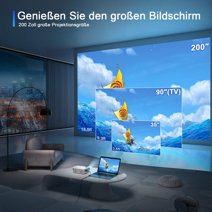 [Manuaalne teravustamine] 2025 XuanPad täiustatud WiFi Bluetooth miniprojektor, miniprojektor HD 1080P toetatud, kodukino videoprojektor ühildub teleripulga/HDMI/USB/AV/sülearvuti/iPhone/Androidiga
