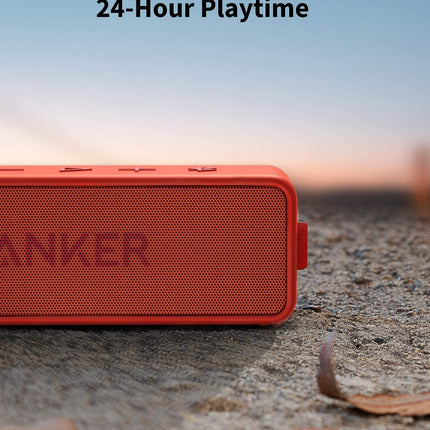 Anker SoundCore 2 Bluetooth Speaker, Fantastic Sound, Enormous Bass with Dual Bass Drivers, 24h Battery, Improved IPX7 Water Protection, Wireless Speaker for iPhone, Galaxy, etc.