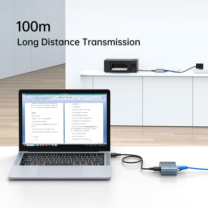 MT-VIKI USB-pikendus RJ45 Ethernet 100m USB üle RJ45 Etherneti Cat6/Cat5/Cat5e pikendus saatja ja vastuvõtja LAN-pikendus 480mbps hõbedane