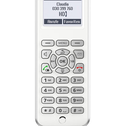 FRITZ!Fon M2 DECT mugavustelefon (FRITZ Boxi mustvalge ekraaniga, HD-telefonitehnoloogiaga) saksa versioon