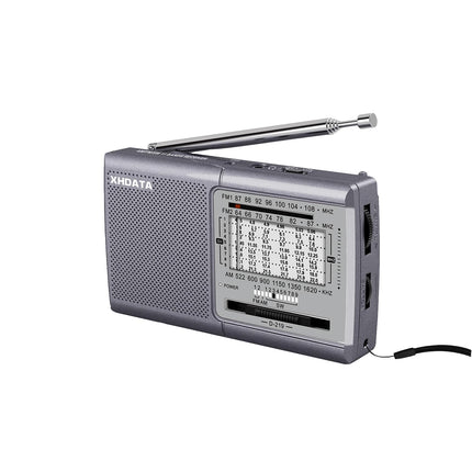 XHDATA D219 VHF/FM/AM raadio akutoitel töötav maailma vastuvõtja miniraadio, retroraadio majapidamiseks, õues telkimiseks, matkamiseks, kaasaskantav raadio hall