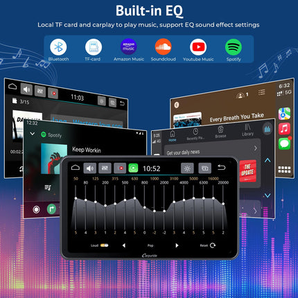 Carpuride Wireless Carplay &amp; Android Auto, 7-inch Touchscreen Digital Media Car Stereo Receiver, Portable Car Radio with Backup Camera, Mirror Link, Bluetooth, GPS, AUX, FM