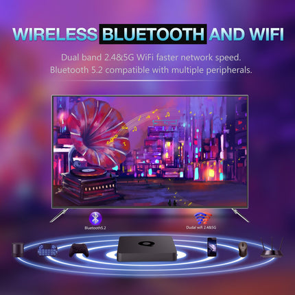 Android TV Box, Android 10.0 teleriboks, 2 GB RAM, 16 GB ROM, H313 neljatuumaline Cortex-A53, tugi 2.4/5.0 GHz WiFi BT5.2 HDR10.0 3D 4K 1080P Android Box