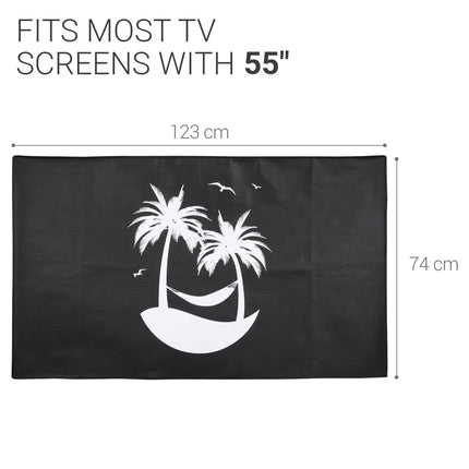 kwmobile 55" teleriümbris - siseteleri ekraanikaitseümbris - teleri ekraani tolmukate - Relax on Island valge must