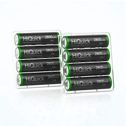 HiQuick universaalne akulaadija 8 AA patareiga, laadija NI-MH/NI-CD Mignon AA Micro AAA patareidele, HD LCD-ekraan, kiirlaadija laetavatele akudele