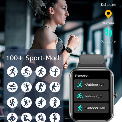 GRV Smartwatch for women men with phone function, fitness watch with heart rate monitor SpO2 sleep monitor pedometer IP68 waterproof, multi-sport modes smart watch fitness tracker for iOS Android mobile phone