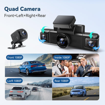 Adelagnes 4K autokaamera esi- ja taga GPS-i, WiFi-ga, 3,18" IPS-ekraan, tasuta 64 GB mälukaart, öönägemine, G-andur, tsükkelsalvestus, 170° lainurk-WDR