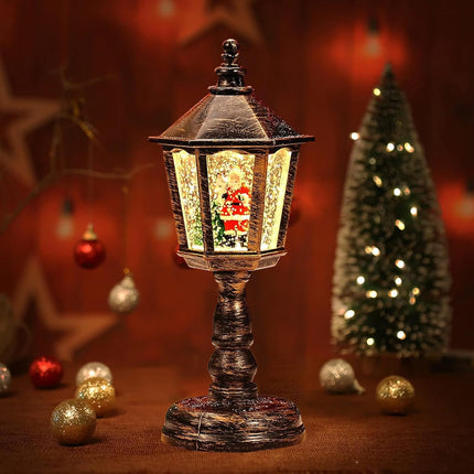 Christmas lantern, the illuminated snow games, Christmas lantern with snow flurries, snow globe, snow lantern Christmas candle, LED snow lantern with snowman, for dining table, fireplace, window