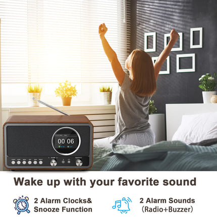 MONODEAL DAB-raadio (DAB+, DAB Plus, FM, 5W HiFi kõlar, kõrvaklapipesa, TFT-ekraan, nuppudega juhtimine), köögiraadio 60 eelseadistatud jaamaga, unetaimeri edasilükkamine