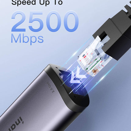 Inateck 2.5G Ethernet Adapter, USB Type-C to RJ45 Ethernet LAN Network Adapter, ET1001