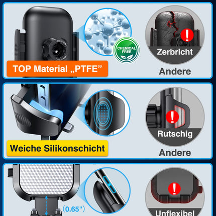 VANMASS autotelefoni hoidik 2025 uuendus Super stabiilne 3-ühes iminapp ja ventilatsioon 100% ohutu universaalne autotelefoni hoidik Paindlik sobib kõigile iPhone 16/15 /14/13 Pro Max Samsung S23/S22 Huawei