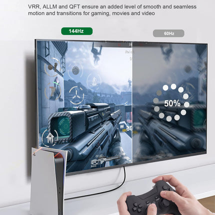 HDMI 2.1 kaabel 7,6 m, HDMI kaabel 8K@60Hz 4K@120Hz 48 Gbps, ülikiire HDMI-kaabel, mis ühildub PS5, Xboxi, Samsungi ja LG teleriga