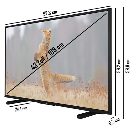 JVC LT-43VU2255 43-tolline nutiteler (4K Ultra HD, HDR Dolby Vision, kolmekordne tuuner) – sisaldab 6 kuud HD+, must