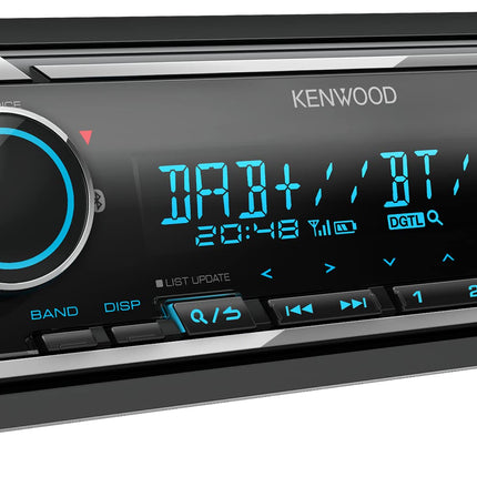 Kenwood KMM-BT508DAB - USB-autoraadio DAB+ ja Bluetooth-vabakäesüsteemiga (Amazon Alexa, heliprotsessor, USB, AUX, 2 x eelväljundit 2,5 V, 4 x 50 vatti, muudetava võimsusega valgustus, sh DAB+ antenn)