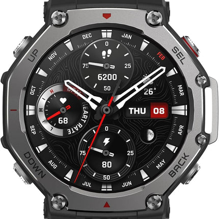 Amazfit T-Rex 3 Outdoor Smartwatch + Official Smartwatch Replacement Band Black