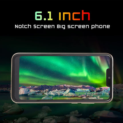 IP13 Pro Max nutitelefon, lukustamata mobiiltelefon näotuvastusega, 6,1-tolline FHD ekraan, 3 GB RAM 32 GB ROM, 2800 mAh aku, kahe SIM-kaardiga ettemakstud nutitelefon, lukustamata GSM-nutitelefon (kuldne)