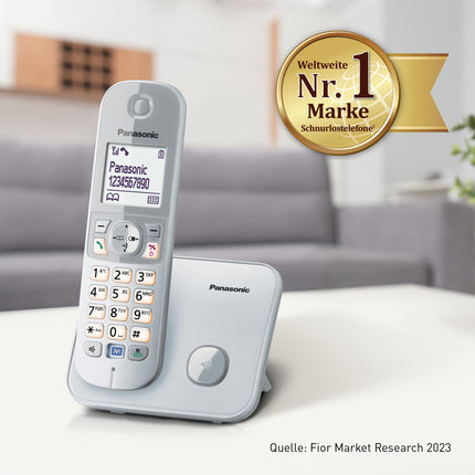 Panasonic KX-TG6811GS DECT cordless phone (low radiation, Eco mode, GAP phone, without answering machine, landline, call barring) pearl silver