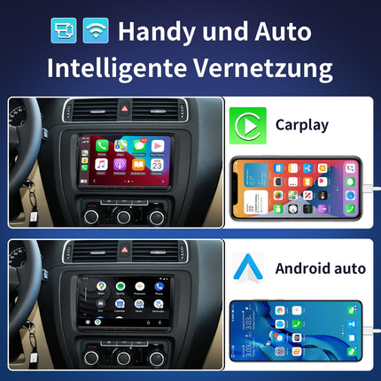 CAWELL DAB+ autoraadio VW Golf 5 6 T5 Polo Sharan Passat Tiguanile, [Android 13.0 4GB+64GB 2.0Ghz] CAWELL topelt-DIN raadio 4G/Navi/Bluetoothiga (9-tolline, 2.0GHz, 8-tuumaline Android 13 DAB-ga)