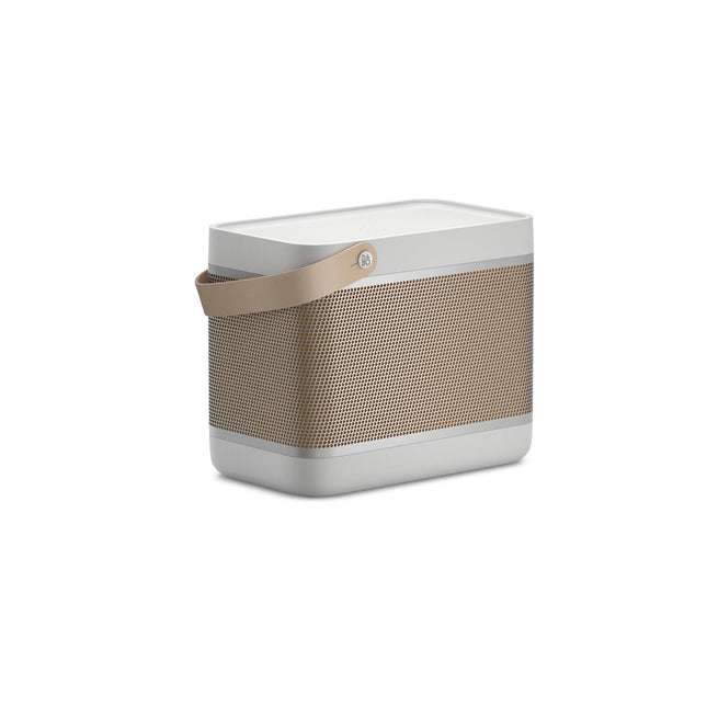 Bang &amp; Olufsen Beolit ​​20 - Powerful, loud, wireless, portable Bluetooth home speaker with 360-degree sound and integrated Qi charging station - Grey Mist