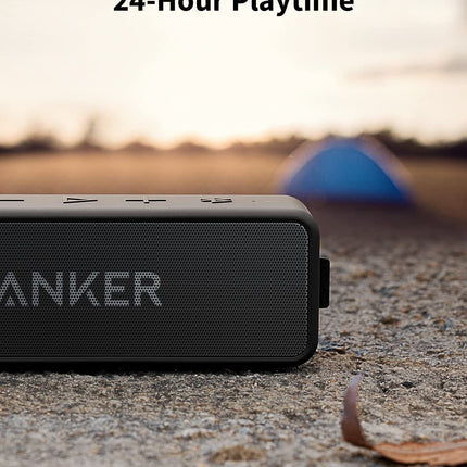 Anker SoundCore 2 Bluetooth Speaker, Massive Bass with Dual Bass Drivers, 24h Battery, Improved IPX7 Water Resistance, Wireless Speaker (Refurbished)