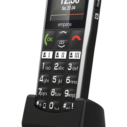 emporiaSIMPLICITY | Seenioride mobiiltelefon | Lepinguvaba nupuvajutusega mobiiltelefon | Hädaabikõne nupuga mobiiltelefon | 2-tolline ekraan | Must