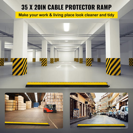 Happybuy 5-channel cable run-over protection made of commercially available thermoplastic rubber with modular design, high safety for a wide range of applications