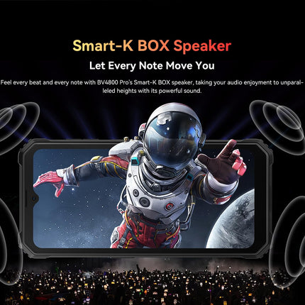 Blackview BV4800 PRO õuemobiiltelefon, 5180mAh, 12GB+128GB/2TB (2025), lepinguta nutitelefon, 6.56" 90Hz, IP69K veekindel, ehitusplatsi telefon, 5MP+13MP/kaks 4G/OTG/GPS/NFC/sõrmejäljelugeja (must)
