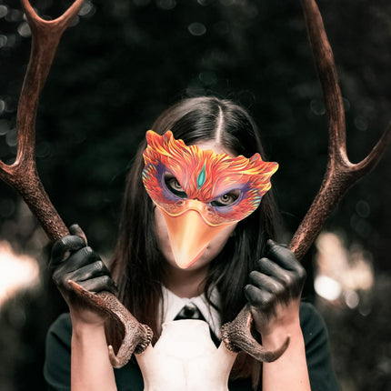 Abaodami halloweeni karnevali maskeraadi linnud loomad tule fööniks cosplay linnumask pika nokaga linnumask varesmask poolmask rekvisiidid pu ainulaadne