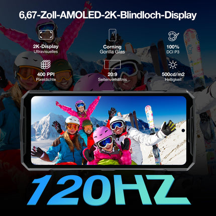 DOOGEE DK10 õuetelefon 5G 2024, 32 GB + 512 GB, Dimensity 8020 õuetelefon ilma lepinguta, 2.5K AMOLED 6.67 tolli FHD+ 120 Hz, 64 + 50 MP, 5150 mAh/120 W, NFC/WiFi6/OTG/IP68/kahe SIM-kaardiga, must