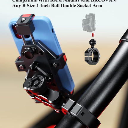 BRCOVAN 2 tk alumiiniumsulamist suur latiklamber 1-tollise TPU kuuliga ATV ja UTV turvapuurile 1,5''/1,65''/1,75''/1,85''/2'' ühildub RAM kinnitustega B-suuruses kuul, kahe pesaga õlg