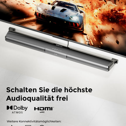ULTIMEA 5.1-kanaliline Dolby Atmose heliriba, RGB-valgustusega heliriba kodukinole, 3D-ruumilise heli süsteem rakenduse juhtimisega, subwooferiga heliriba, reguleeritav ekvalaiser, Bluetooth 5.3, HDMI eARC, Apollo S80