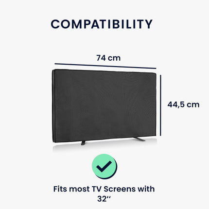 kwmobile 32" välistingimustes kasutatav teleriümbris - teleriümbrise ekraanikaitse - ilmastikukindel kaitseümbris - must