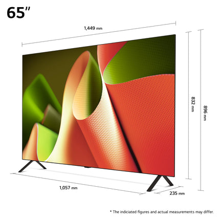 LG OLED65B49LA televiisor 65" (165 cm) OLED-teler (α8 4K tehisintellektiga protsessor, webOS 24, Dolby Vision, kuni 120 Hz) [mudeliaasta 2024]