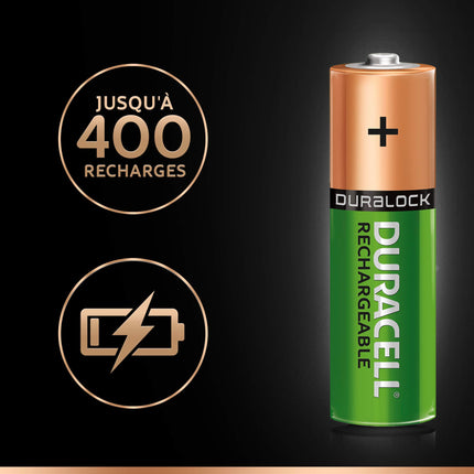 Duracell 4-hour, 1-count charger &amp; Ultra HR6DX1500 low-discharge batteries (2500mAh) 4-pack