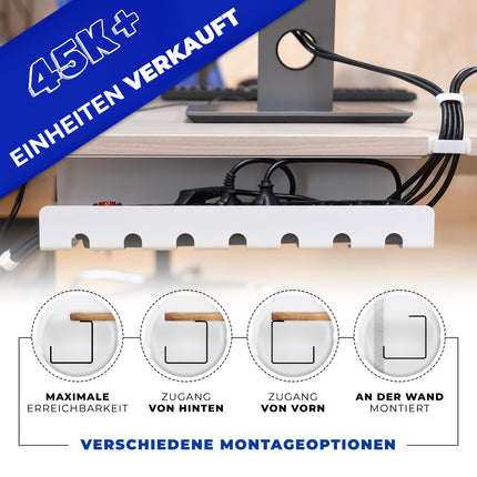 HOMEPROTEK kaablikanal korralikuks kaablihalduseks, 2 tk pakis, valge – lihtsa paigaldusega kaablihoidik, 43 x 10 x 10 cm kaablikorraldaja kodukontorisse