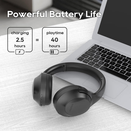 Srhythm NiceComfort 45 aktiivse mürasummutusega kõrvaklapid, traadita Bluetooth-kõrvaklapid läbipaistvusrežiimiga, 33-tunnine aku tööiga