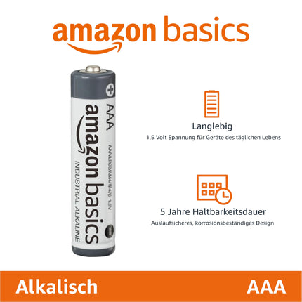 Amazon Basics AAA leelispatareid, 1,5 V, 5-aastane säilivusaeg, 250 tk