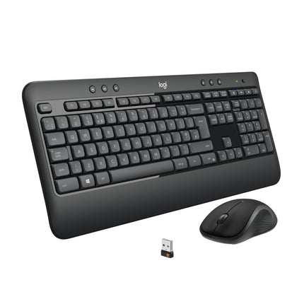Logitech MK540 täiustatud juhtmevaba klaviatuuri ja hiire kombinatsioon Windowsile, 2,4 GHz Unifying USB-vastuvõtja, kiirklahvid, 3-aastane aku tööiga, arvuti ja sülearvuti jaoks, QWERTZ-paigutus - must