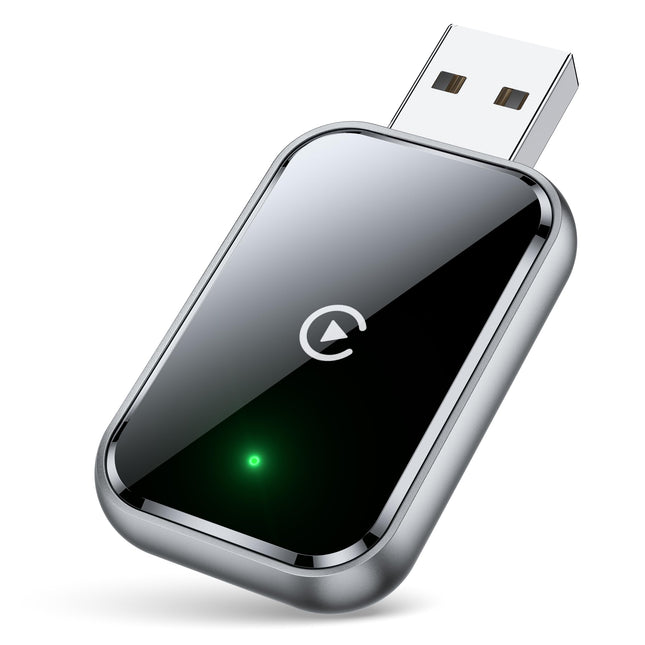 AIZEO juhtmevaba CarPlay adapter, ülikiire uuendus juhtmega CarPlayst juhtmevabaks, pistikprogrammiga ühilduv, miniatuurne ja stabiilne CarPlay juhtmevaba adapter, mis ühildub iPhone'i, iOS 10+ ja juhtmega CarPlayga autodega.