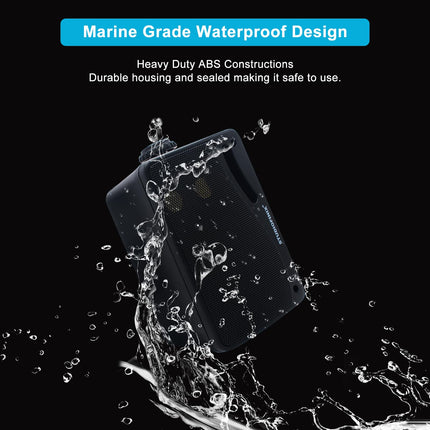 STUDIOFINIX Waterproof Outdoor Speakers Wired - 3.5 Inch 3 Way 200W Surface Marine &amp; Wall Mount Speakers - Heavy Duty ABS Grill, Suitable for Home, Boat, Poolside, Patio (Black)