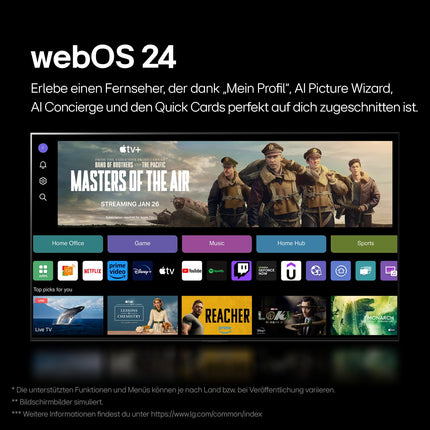 LG OLED48C47LA televiisor 48" (121 cm) OLED evo televiisor (α9 Gen7 4K tehisintellektiga protsessor, webOS 24, Dolby Vision, kuni 120 Hz) [mudeliaasta 2024]