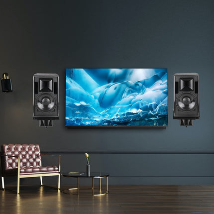 Dual speaker wall mounts, SAKOBS surround sound speakers, tiltable up and down 7.5° and swivelable left/right 45°, speaker mounts up to 25 kg, black SPM201 (2 pieces)