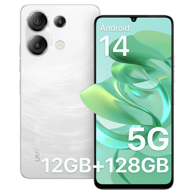 UMIDIGI G9 5G nutitelefon, Android 14 mobiiltelefon ilma lepinguta, 90Hz kaheksatuumaline, 12(6+6) GB + 128GB mobiiltelefon, 6,75 tolli, 50MP, näotuvastus ja sõrmejäljelukk, SIM-kaardita mobiiltelefonid, 5000mAh, GPS, kahe SIM-kaardiga 5G nutitelefon