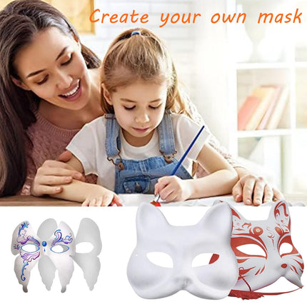 Isetegemise valge pabermask, 12 tükki värvitavaid pabermaske, maskiballi peomask, valge mask värvimata, isiksuse, loomingulise disaini, karnevali, rollimängu, cosplay jaoks