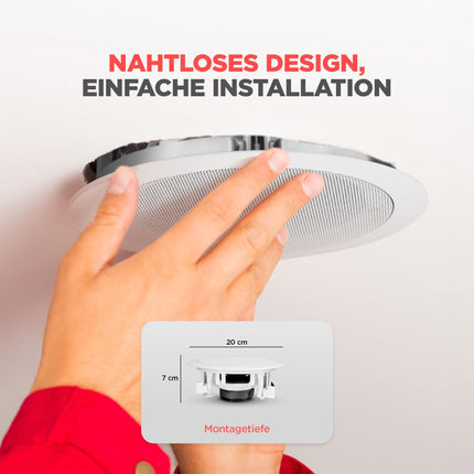 Pyle Ceiling Speaker, 150W Ceiling Speaker, Flat &amp; Round Wall Speaker, 13.3cm Ceiling Speaker, 2-Way Speaker, 80 Hz - 20 kHz Frequency Response, for Office, Kitchen, Living Room, Home Theater