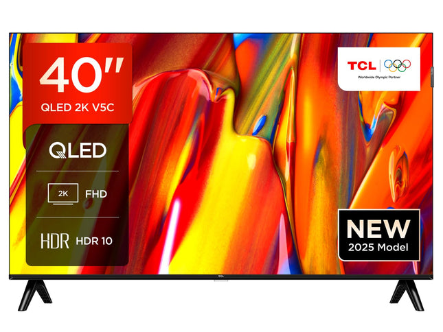 TCL 40V5C - 40-tolline Full HD nutikas QLED Direct LED-teler Android TV ja HDR-iga - ühildub Google Casti ja Google Home'iga, õhuke disain