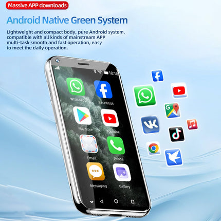 Hipipooo Small Mini Phone, Unlocked 3G Dual SIM Smartphone, 2.5 inch 1000mAh Android 8.1 Kids Phone, 2GB + 16GB (XS11-White)